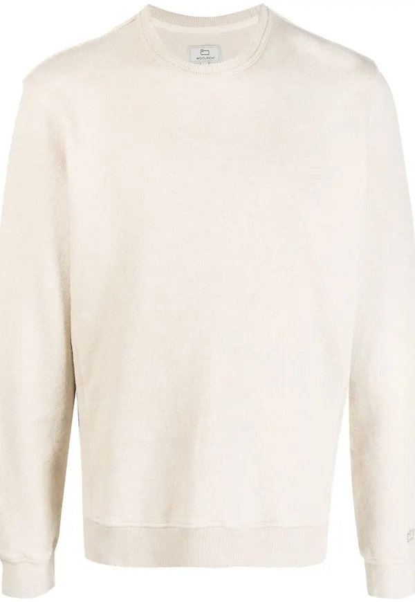 Woolrich sweatshirt med rundad hals - Neutral