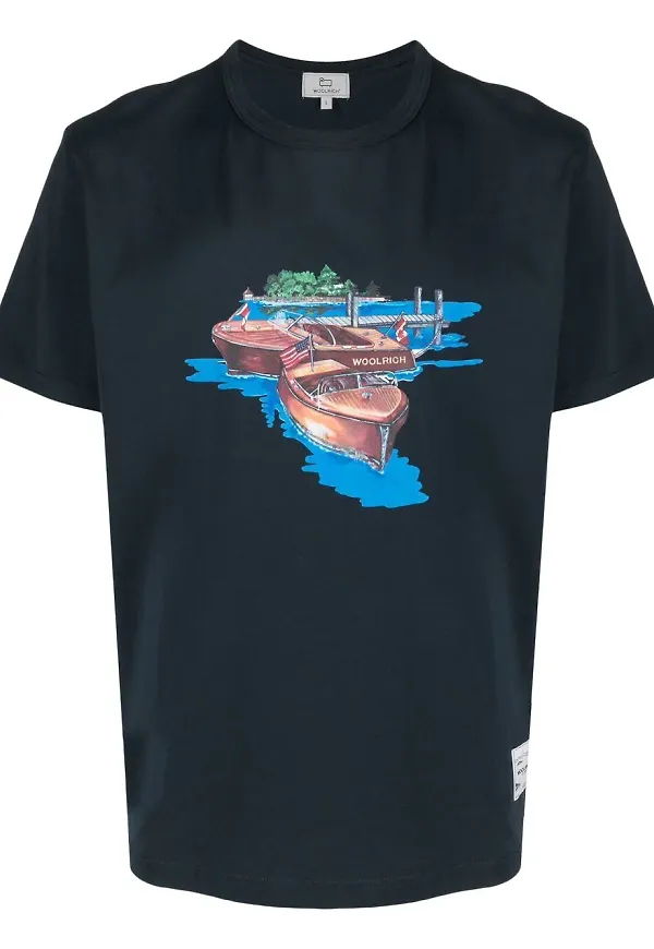 Woolrich t-shirt med grafiskt tryck - Blå