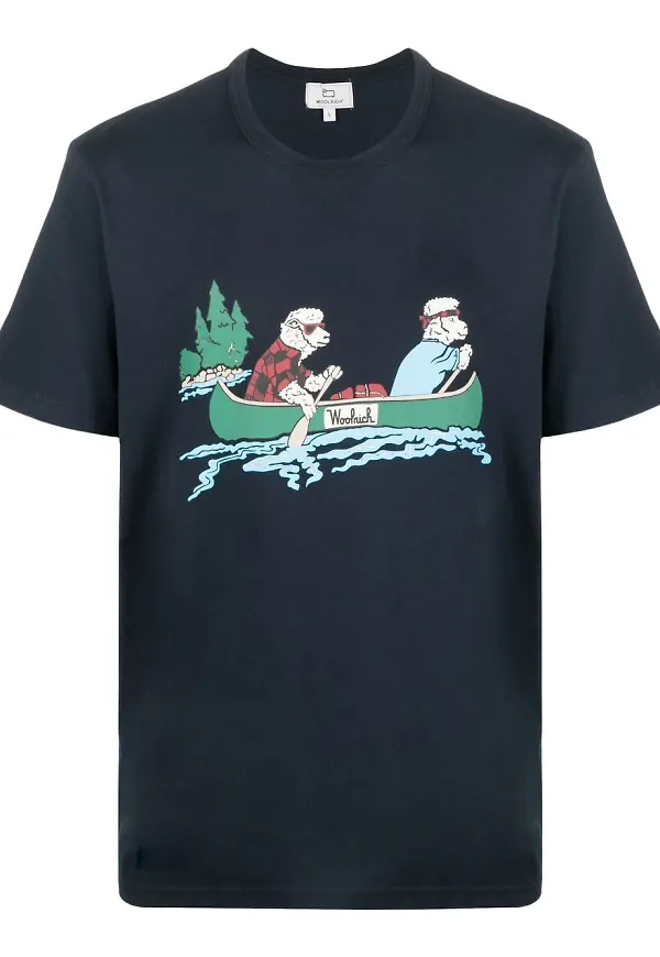 Woolrich t-shirt med grafiskt tryck - Blå