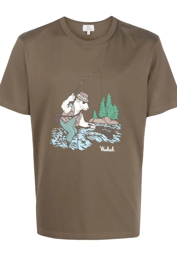 Woolrich t-shirt med grafiskt tryck - Grön