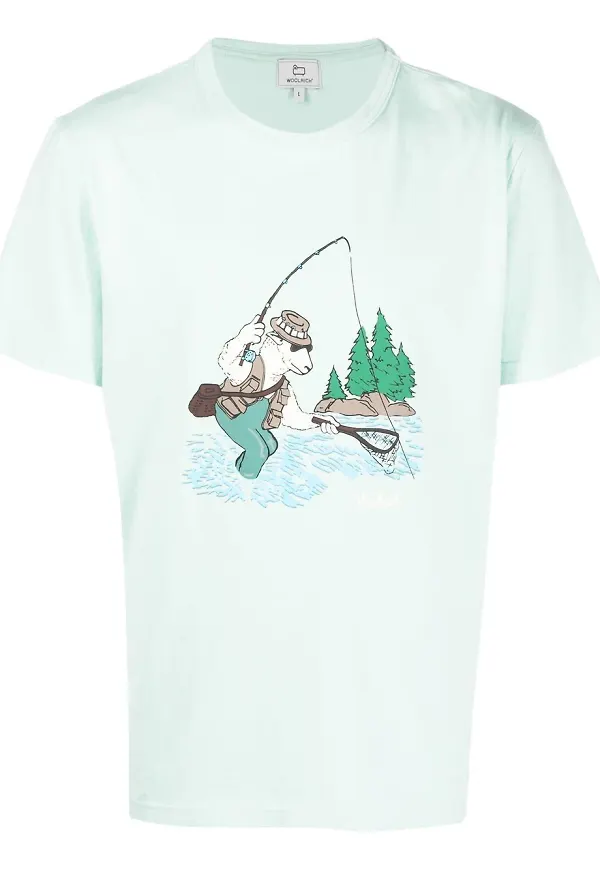 Woolrich t-shirt med grafiskt tryck - Grön