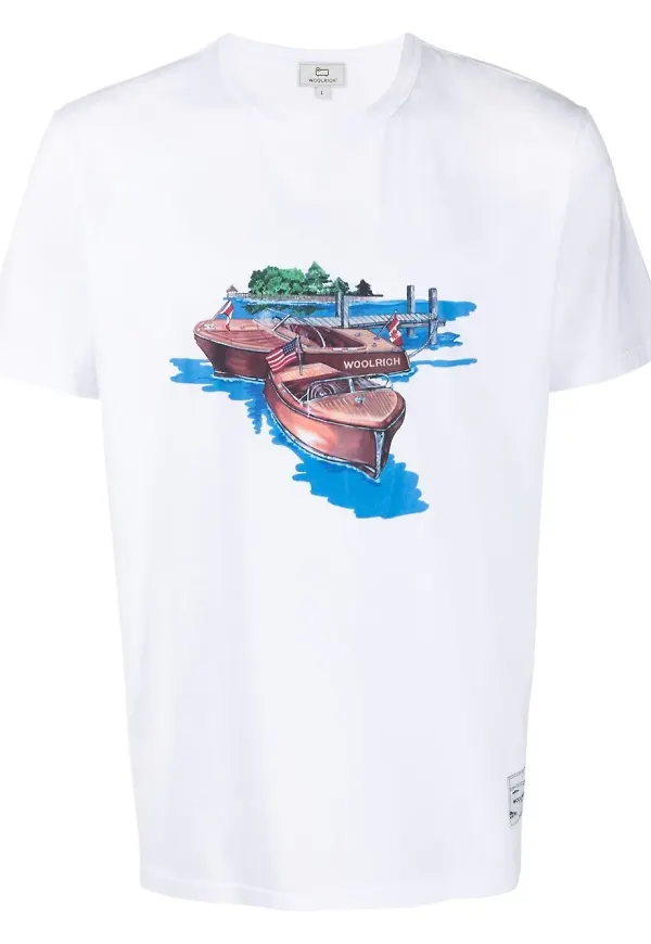 Woolrich t-shirt med grafiskt tryck - Vit