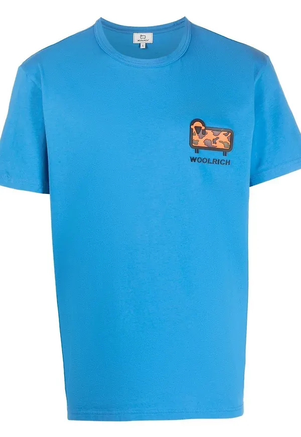 Woolrich t-shirt med lappmärke - Blå