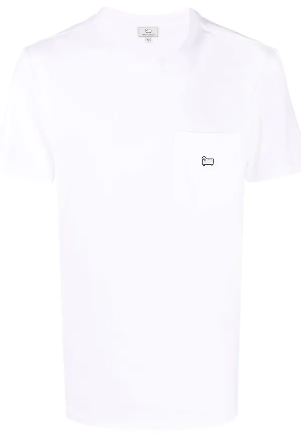 Woolrich t-shirt med utanpåliggande ficka - Vit