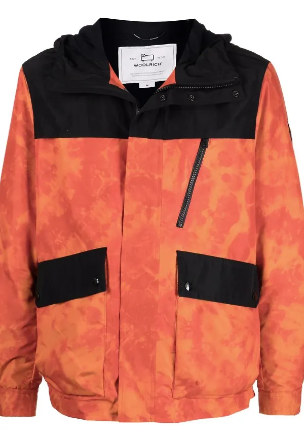 Woolrich Trek batikmönstrad vindjacka - Orange