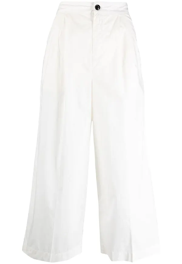 Woolrich trekvartsbyxor med vida ben - Vit