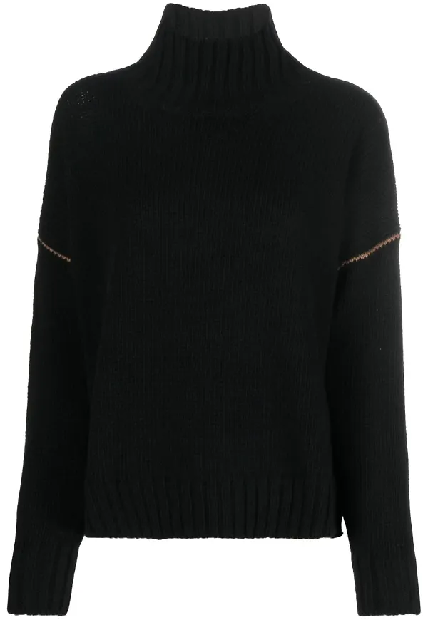 Woolrich tröja med kontraststygn - Svart
