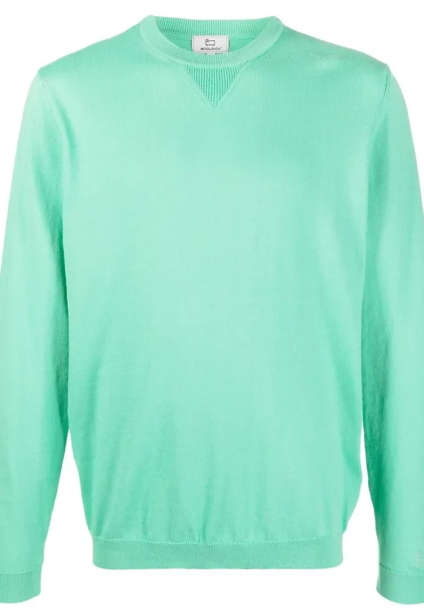 Woolrich tröja med rundad hals - Grön
