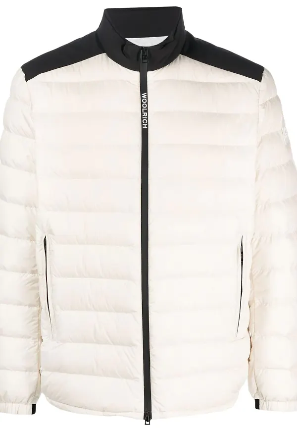 Woolrich tvåfärgad quiltad puffjacka - Neutral