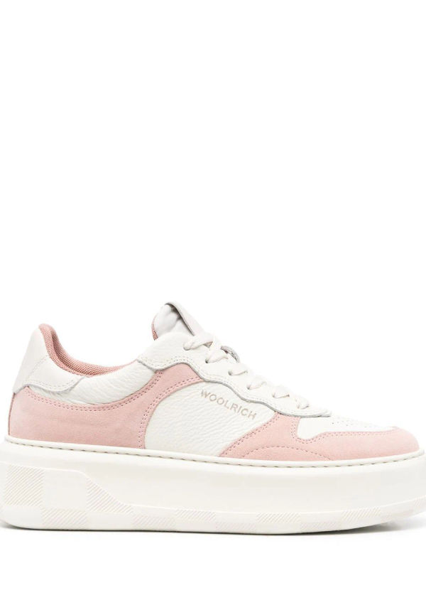 Woolrich tvåfärgade lädersneakers - Rosa