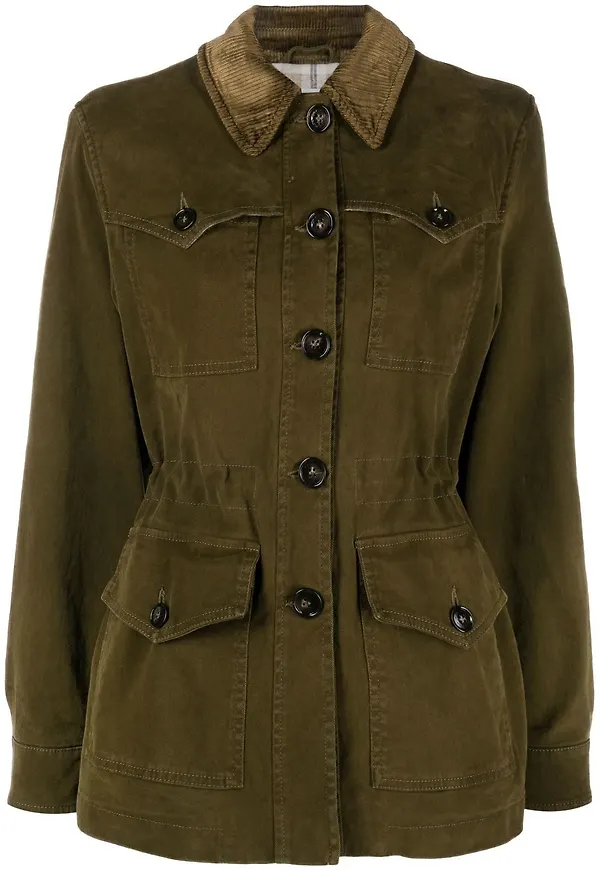 Woolrich täckskjorta i bomullstwill - Grön