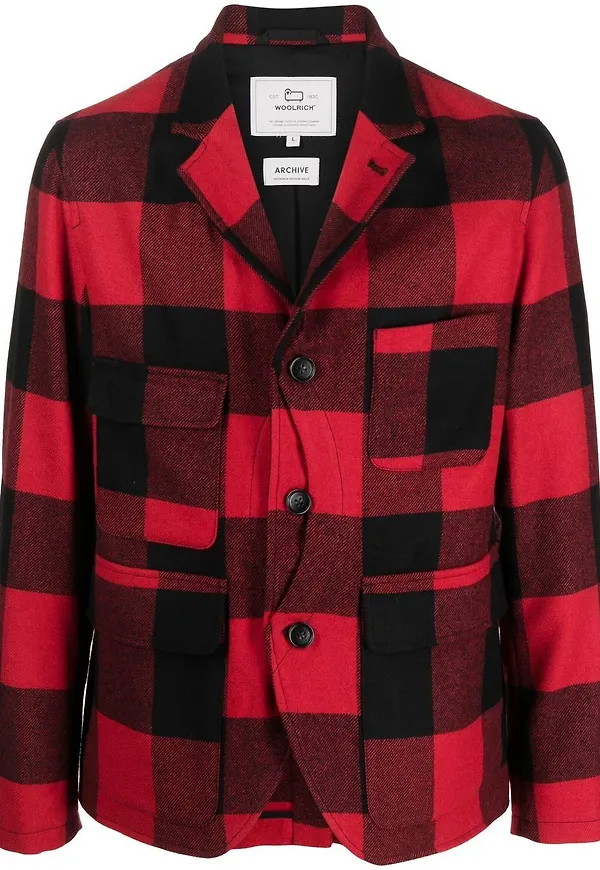 Woolrich Upland rutig blazer - Röd