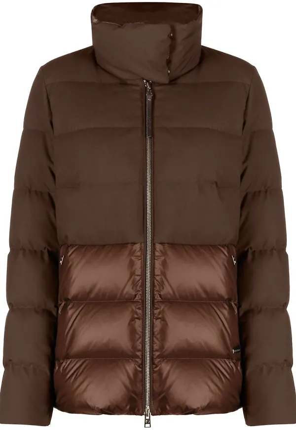 Woolrich vadderad jacka med dragkedja - Brun