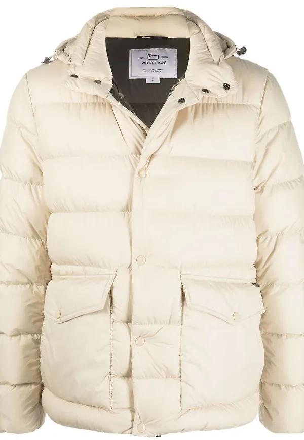 Woolrich vadderad jacka med huva - Neutral