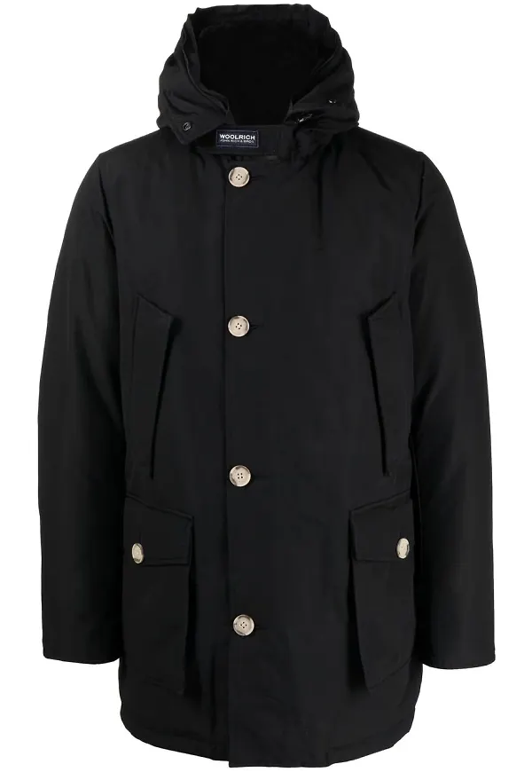 Woolrich vadderad jacka med huva - Svart