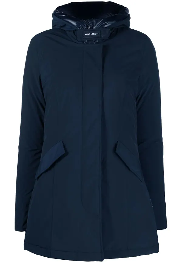 Woolrich vadderad kappa med huva - Blå