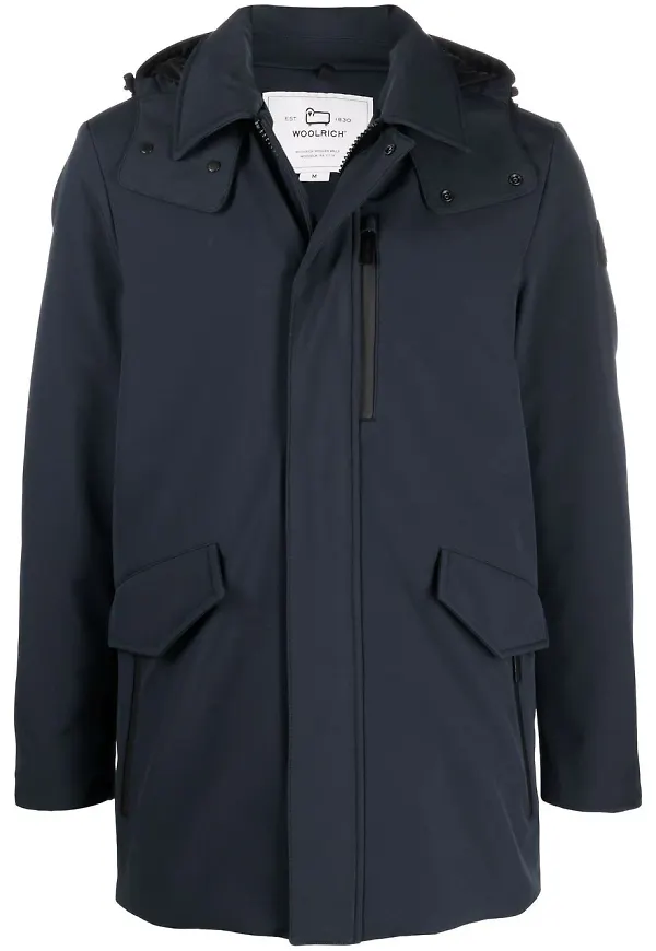 Woolrich vadderad kappa med huva - Blå