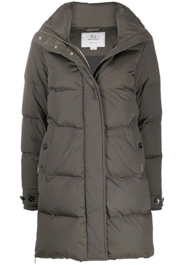 Woolrich vadderad lång kappa - Grön
