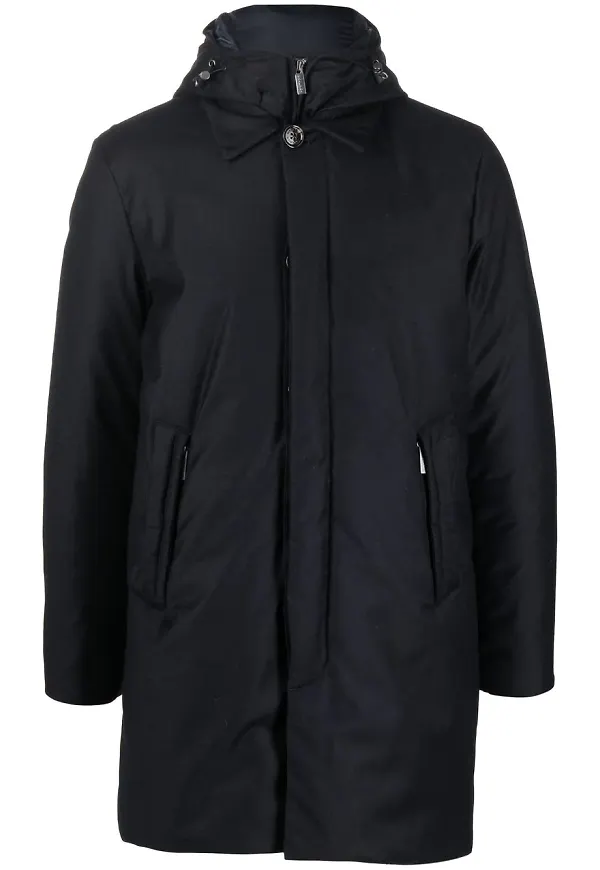 Woolrich vadderad parkas med huva - Blå