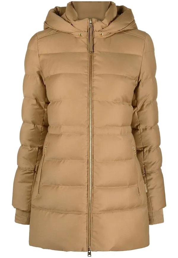 Woolrich vadderad parkas med huva - Brun