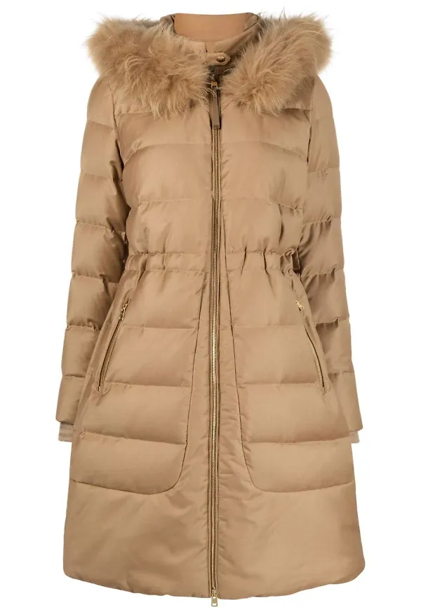 Woolrich vadderad parkas med huva - Neutral