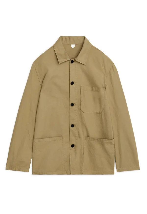 Workwear Cotton Overshirt - Beige