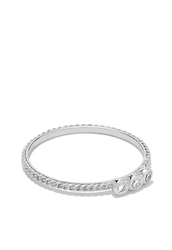 Wouters & Hendrix Gold Chain diamantring i 18K vitguld - WHITE GOLD