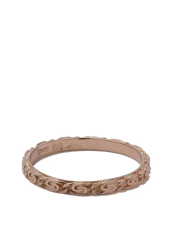 Wouters & Hendrix Gold Snail Diamond Chain ring i 18K roséguld - PINK GOLD
