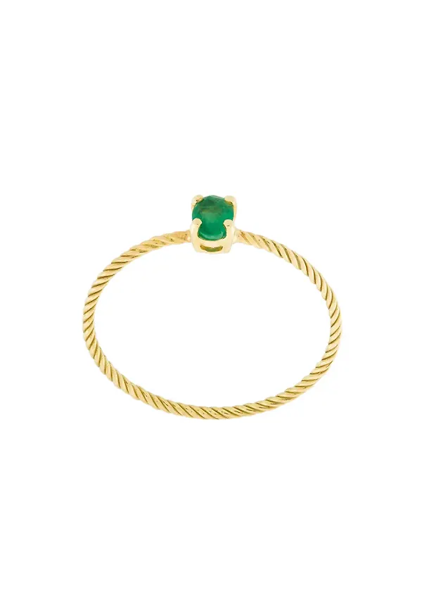 Wouters & Hendrix Gold smaragdring - Guldfärgad