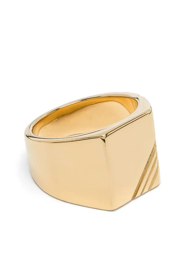Wouters & Hendrix logo-engraved signet ring - Guldfärgad