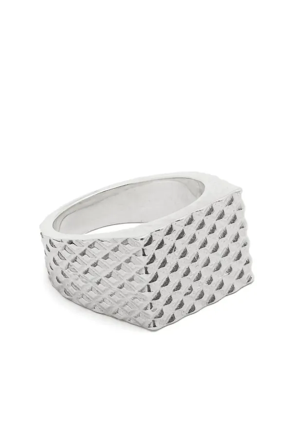 Wouters & Hendrix Midnight Children Textured ring - Silverfärgad