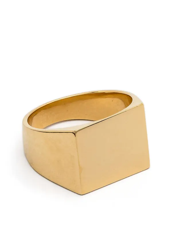 Wouters & Hendrix Square signet ring - Guldfärgad