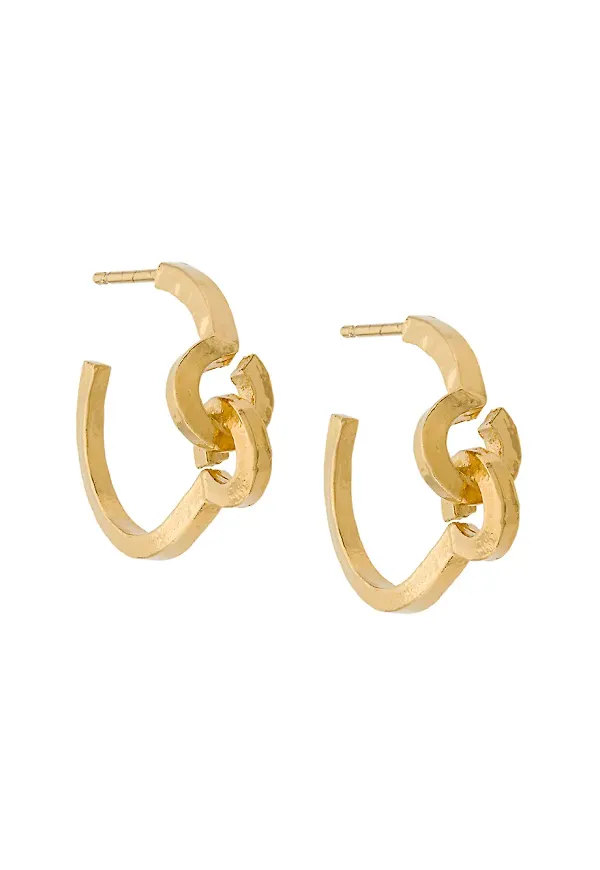 Wouters & Hendrix Technofossils hammered Link hoops - Metallic