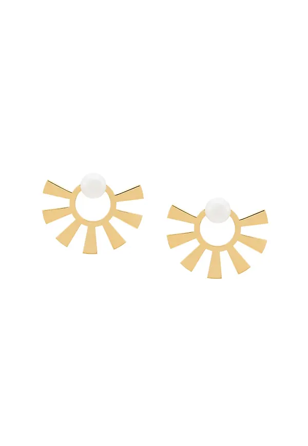 Wouters & Hendrix Technofossils pearl earrings - Metallic