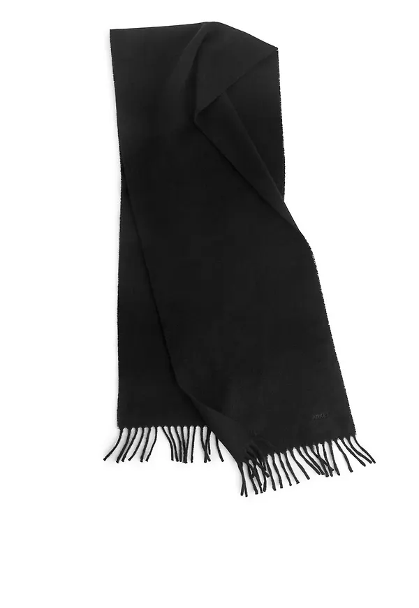 Woven Cashmere Scarf - Black