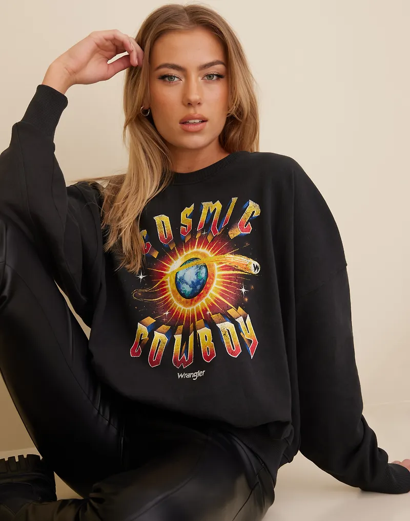 Wrangler - Tröjor - Black - Relaxed Sweatshirt - Tröjor