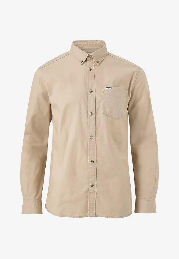 Wrangler - Skjorta Button Down Shirt - Beige