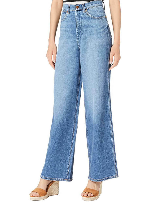 Wrangler Jeans Wide Treasure W2H53831N Blå, Dam