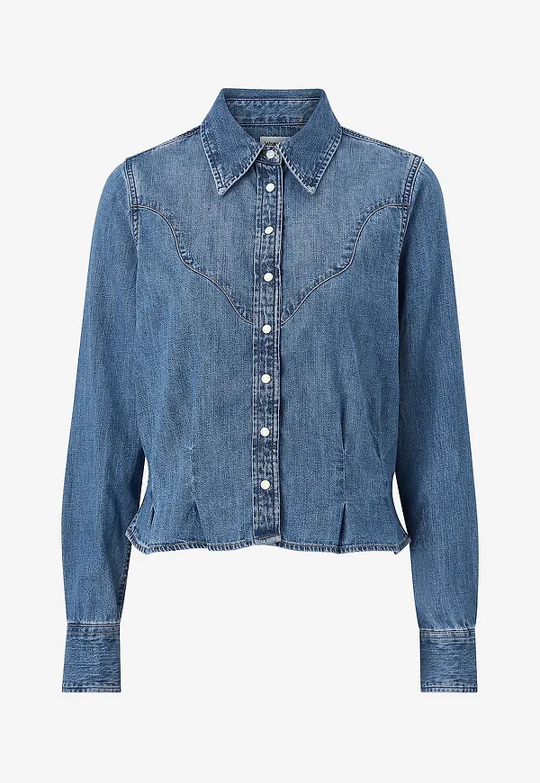 Wrangler - Jeansskjorta Femme peplum - Blå
