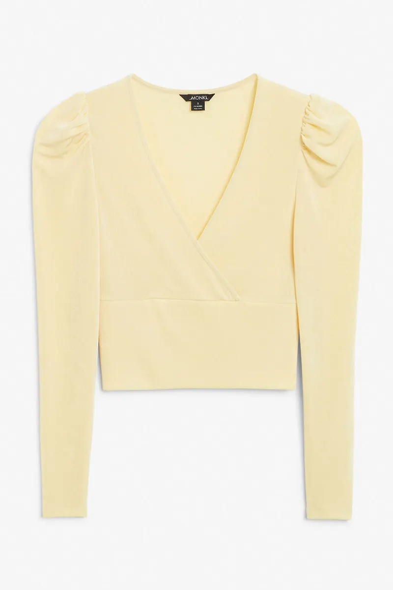 Wrap front crop top - Yellow