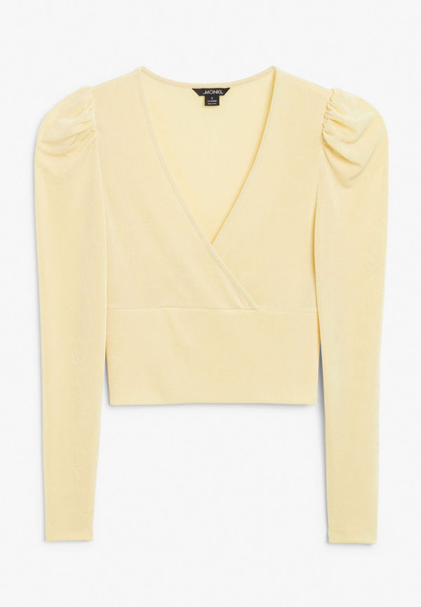 Wrap front crop top - Yellow
