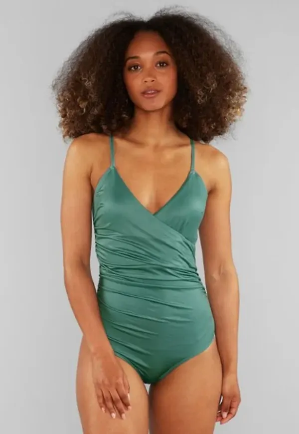 Wrap Swimsuit Klinte Forest Green
