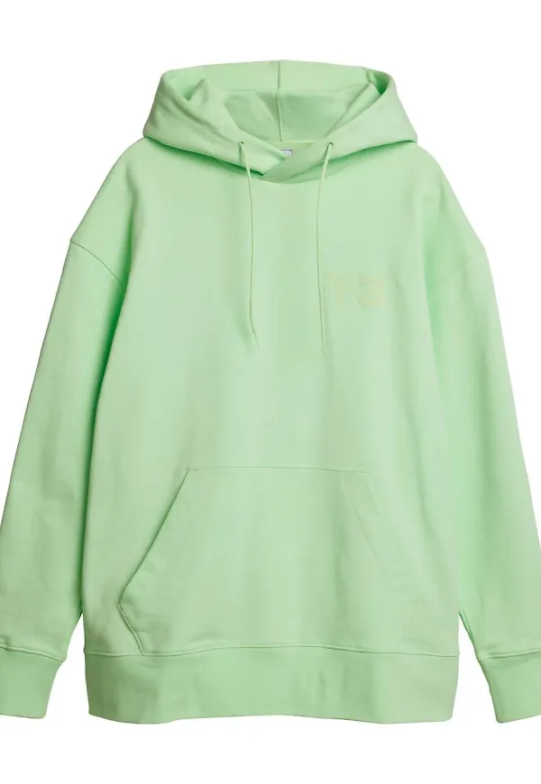 Y-3 hoodie med dragsko - Grön