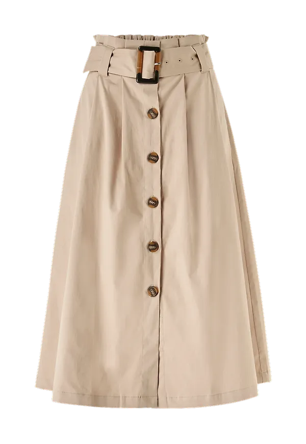 Y.A.S - Kjol yasTalisa HW Midi Skirt - Brun