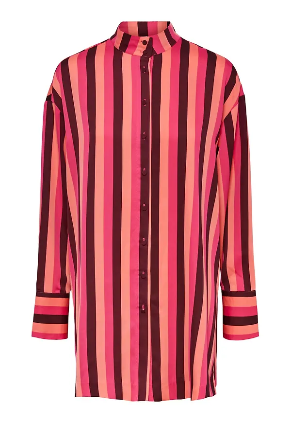 Y.A.S Blus 'Niala' aubergine / fuchsia / puder