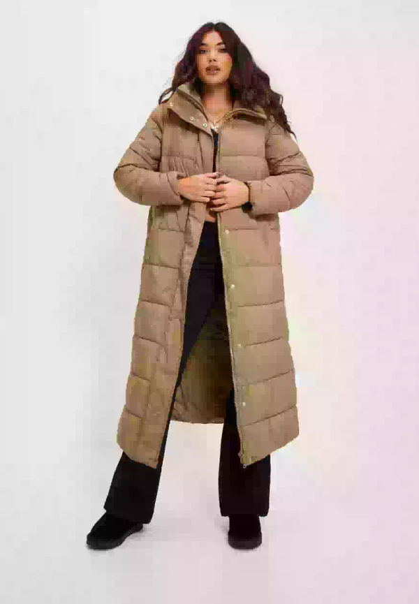 Y.A.S Yaslira Long Padded Coat Vinterjackor Elmwood