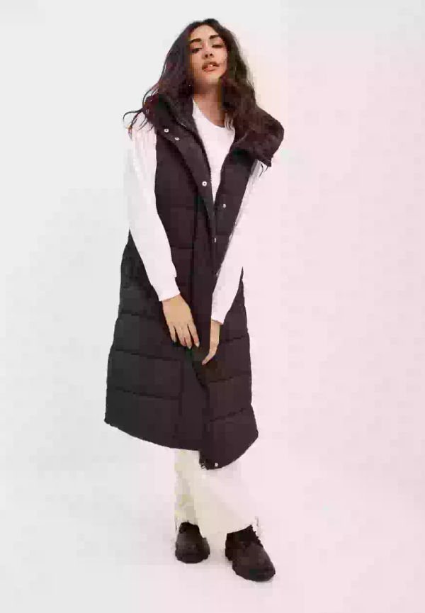 Y.A.S Yaslira Padded Vest Långa västar Black