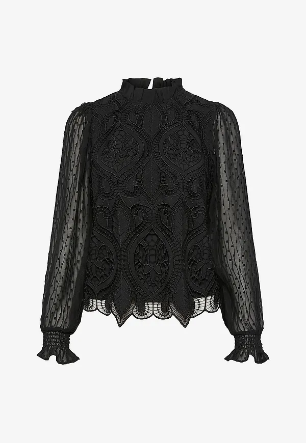 YAS - Blus yasLera LS Top - Svart