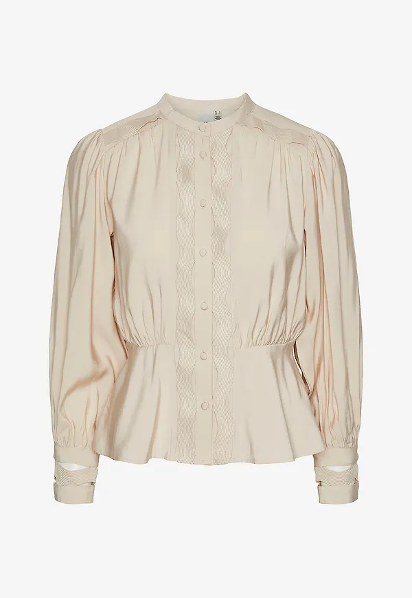 YAS - Blus yasUnica LS Shirt - Beige