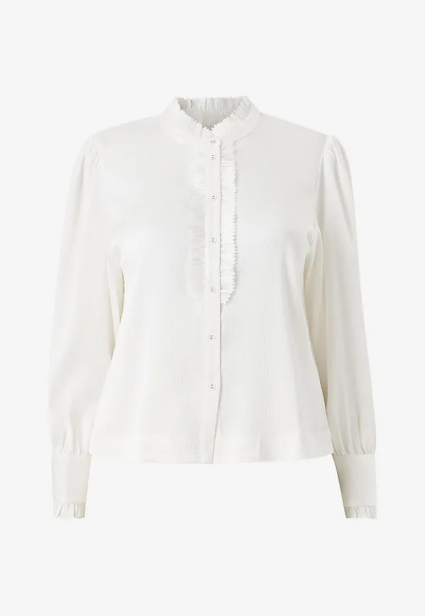 YAS - Skjorta yasFrilla LS Top - Vit